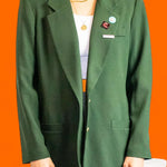 Vintage Alfred Dunner Forest Green Oversized Blazer | Gold Buttons | 90s Boyfriend Jacket Women's