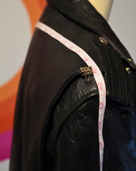 Vintage Black Genuine Leather Moto Jacket — Echtes Leder Asymmetric Zip Biker Jacket Lace-Up Sides