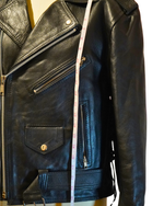 Vintage Black Genuine Leather Moto Jacket — Echtes Leder Asymmetric Zip Biker Jacket Lace-Up Sides