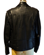 Vintage Black Genuine Leather Moto Jacket — Echtes Leder Asymmetric Zip Biker Jacket Lace-Up Sides