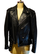 Vintage Black Genuine Leather Moto Jacket — Echtes Leder Asymmetric Zip Biker Jacket Lace-Up Sides