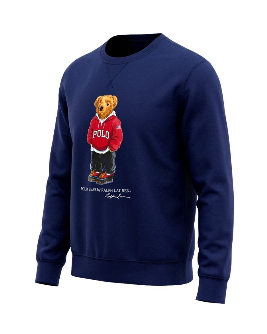 Polo Ralph Lauren Polo Bear Crewneck Sweatshirt — Navy Blue Size M Vintage Graphic