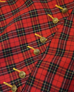 Santa Fe Red Royal Stewart Tartan Two-Piece Set | Vintage Plaid Skirt Set | Size 8