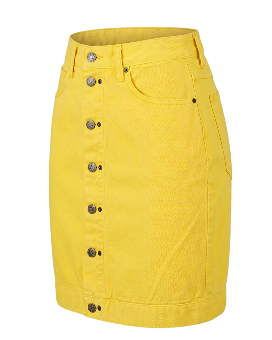 B.E.S.T Yellow Denim Button-Front Mini Skirt | Vintage Y2K Skirt | Size 5