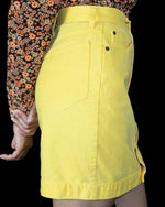 B.E.S.T Yellow Denim Button-Front Mini Skirt | Vintage Y2K Skirt | Size 5