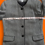 Vintage Talbots Houndstooth Skirt Suit | Black & White Wool Blend | Made in USA | Size 8 Petite