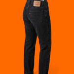 Vintage Levi's 550 Black Relaxed Fit Jeans | W31 L32 | Y2K Faded Charcoal Denim Grunge Streetwear
