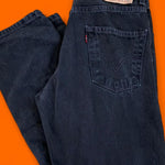 Vintage Levi's 550 Black Relaxed Fit Jeans | W31 L32 | Y2K Faded Charcoal Denim Grunge Streetwear