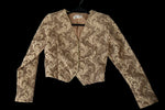 Vintage Woods & Gray Champagne Gold Embroidered Lace Bolero Jacket | Regencycore Evening Wear