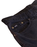 Lee Vintage Black Denim Jeans — 90s High Waist Tapered Leg Women's Mom Jeans