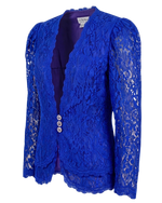 In The Mood Royal Blue Lace Blazer | Vintage Statement Blazer | Size 10