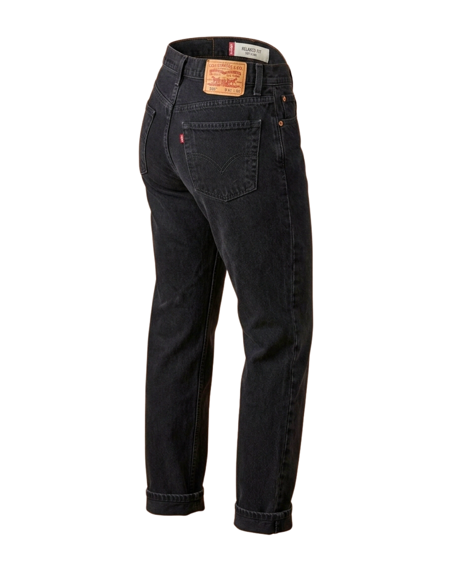Vintage Levi's 550 Black Relaxed Fit Jeans | W31 L32 | Y2K Faded Charcoal Denim Grunge Streetwear