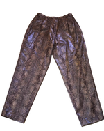Vintage Harvé Benard Snakeskin Print Trousers | Faux Python High-Rise Dress Pants | Women's Size 14 | 90s Designer