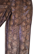 Vintage Harvé Benard Snakeskin Print Trousers | Faux Python High-Rise Dress Pants | Women's Size 14 | 90s Designer