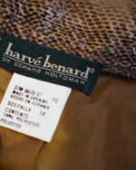 Vintage Harvé Benard Snakeskin Print Trousers | Faux Python High-Rise Dress Pants | Women's Size 14 | 90s Designer