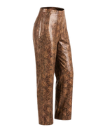 Vintage Harvé Benard Snakeskin Print Trousers | Faux Python High-Rise Dress Pants | Women's Size 14 | 90s Designer