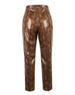 Vintage Harvé Benard Snakeskin Print Trousers | Faux Python High-Rise Dress Pants | Women's Size 14 | 90s Designer