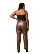 Vintage Harvé Benard Snakeskin Print Trousers | Faux Python High-Rise Dress Pants | Women's Size 14 | 90s Designer