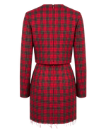 Santa Fe Red Royal Stewart Tartan Two-Piece Set | Vintage Plaid Skirt Set | Size 8