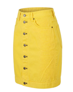 B.E.S.T Yellow Denim Button-Front Mini Skirt | Vintage Y2K Skirt | Size 5