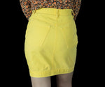 B.E.S.T Yellow Denim Button-Front Mini Skirt | Vintage Y2K Skirt | Size 5