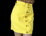 B.E.S.T Yellow Denim Button-Front Mini Skirt | Vintage Y2K Skirt | Size 5